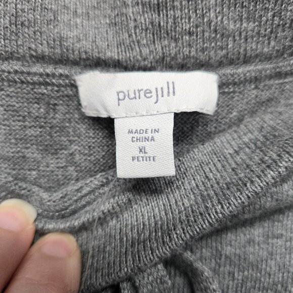 Pure Jill Sweater Skirt Straight Pencil Drawstring Waist XLARGE Gray Minimal Cla - Picture 3 of 7